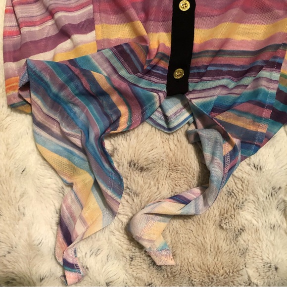 Y2k sheer multicolour Bebe button up size XS - Picture 5 of 8